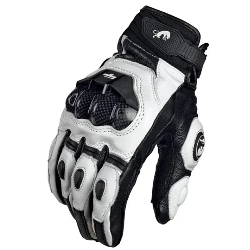 Motorcycle Gloves | Carbon Fiber Protection | Waterproof & Windproof | Touchscreen Leather
