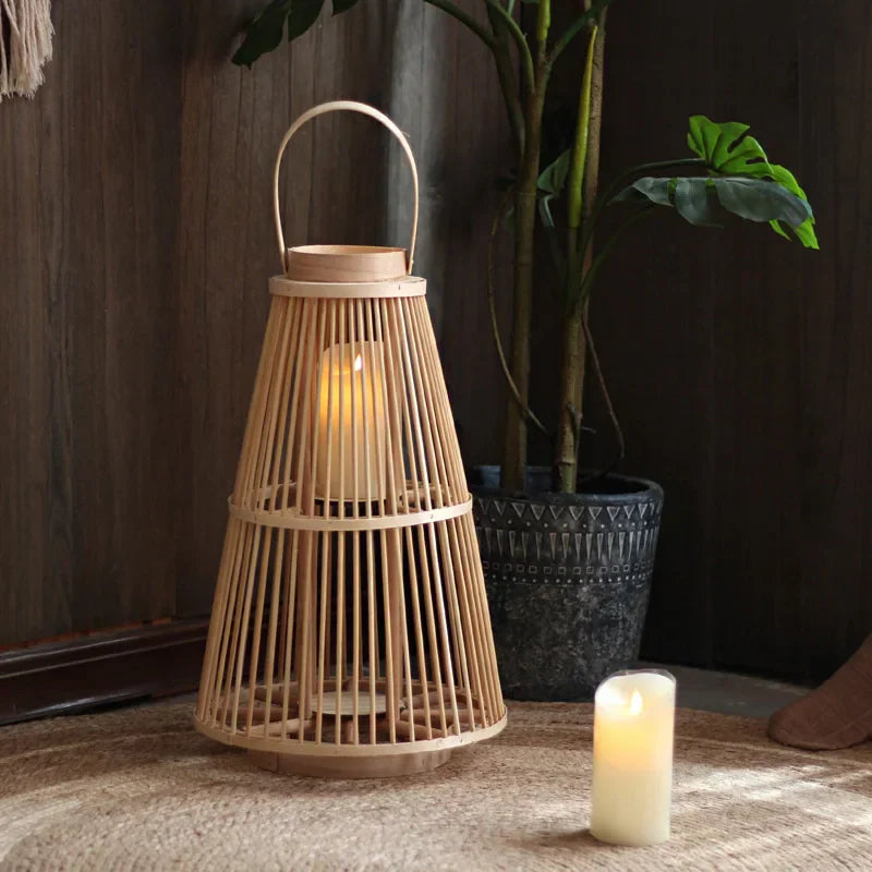 Rustic Rattan Weave Lanterns