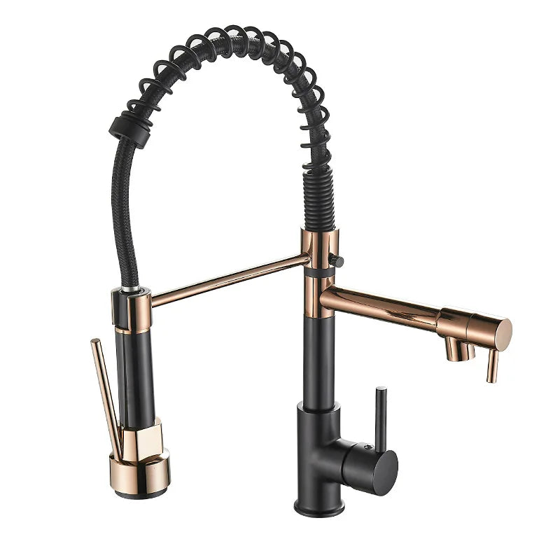 Luxury Double Bronze Kitchen Faucet with DualFlow for a Modern Touch
