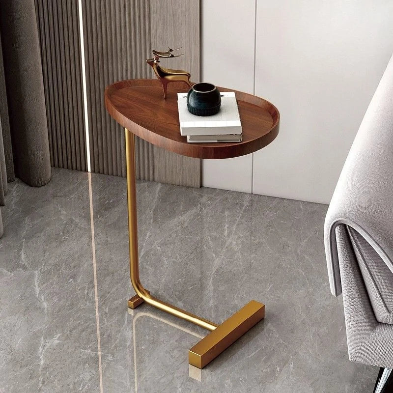 C-Shaped Mobile Side Table for Sofa or Bed