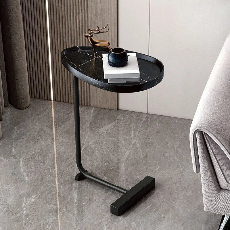 C-Shaped Mobile Side Table for Sofa or Bed