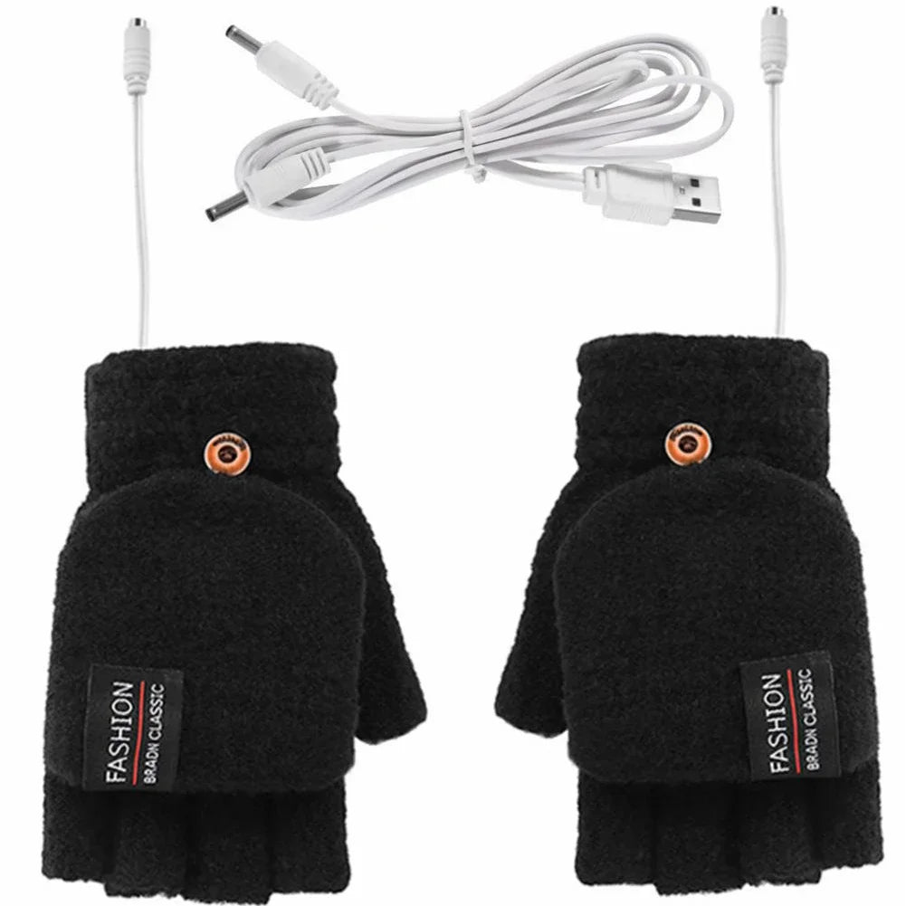 USB Rechargeable Heated Gloves with Adjustable Warmth Settings