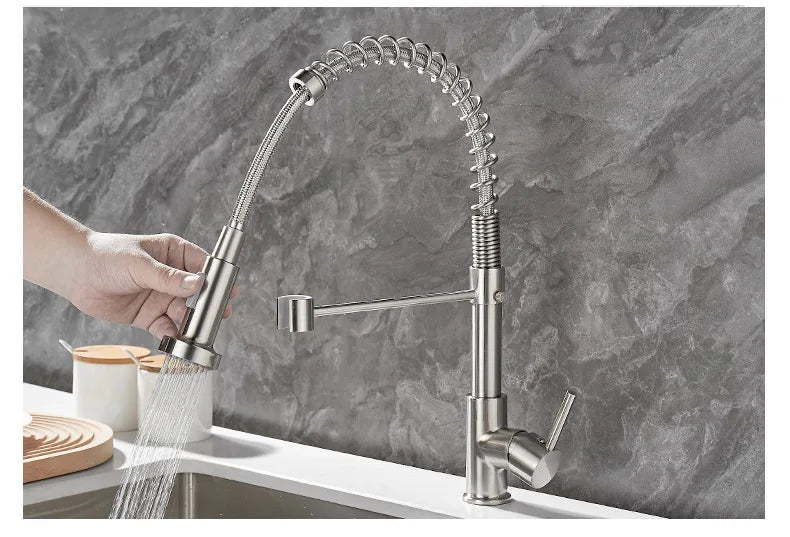 Luxury Double Bronze Kitchen Faucet with DualFlow for a Modern Touch