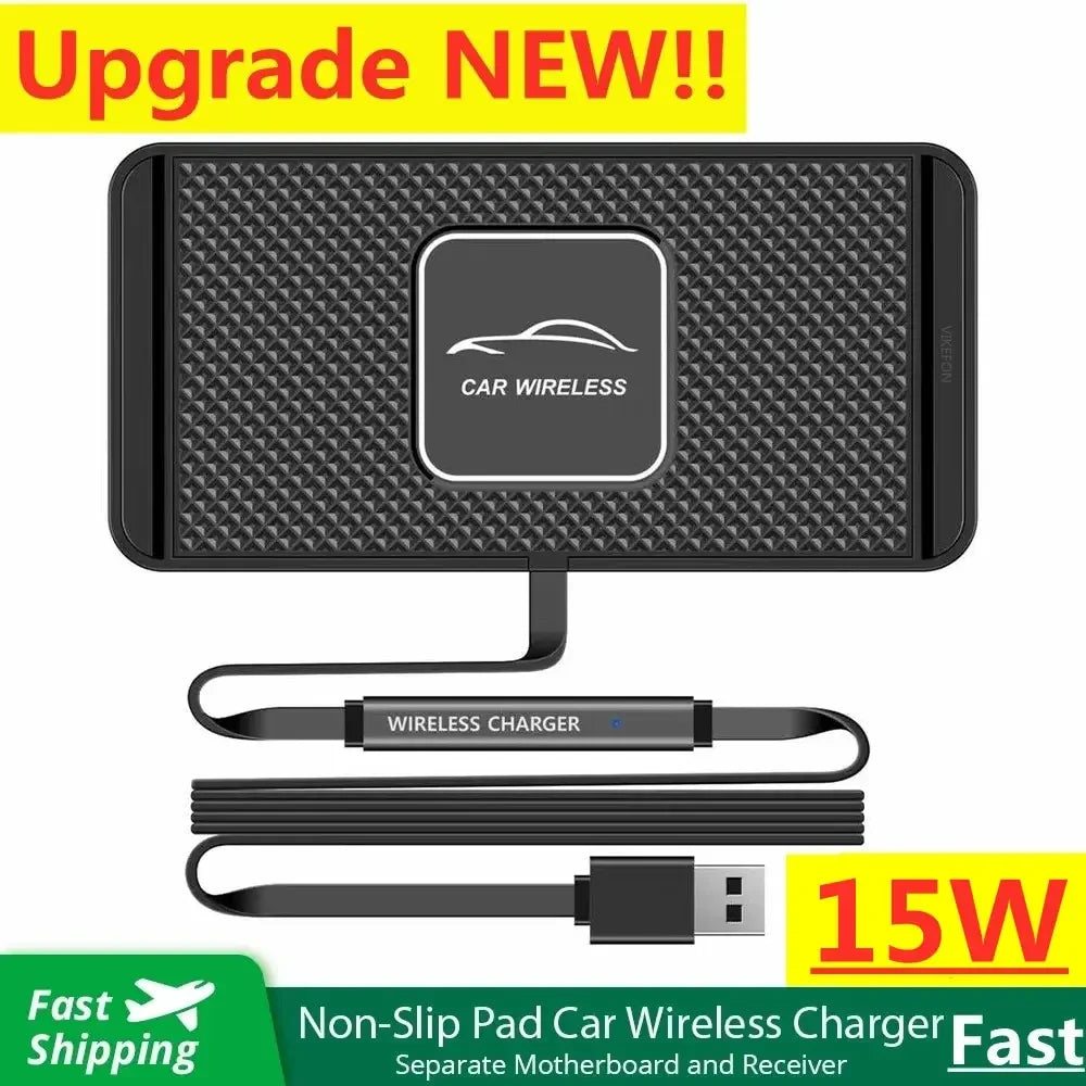 15W Fast Wireless Charging Pad | Ultra-Slim & Non-Slip | iPhone & Samsung Ready