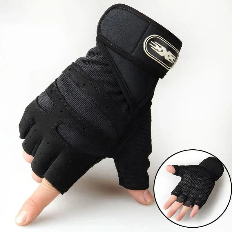 Shock-Resistant Fitness Gloves with Wrist Support for Strength Training & Cycling