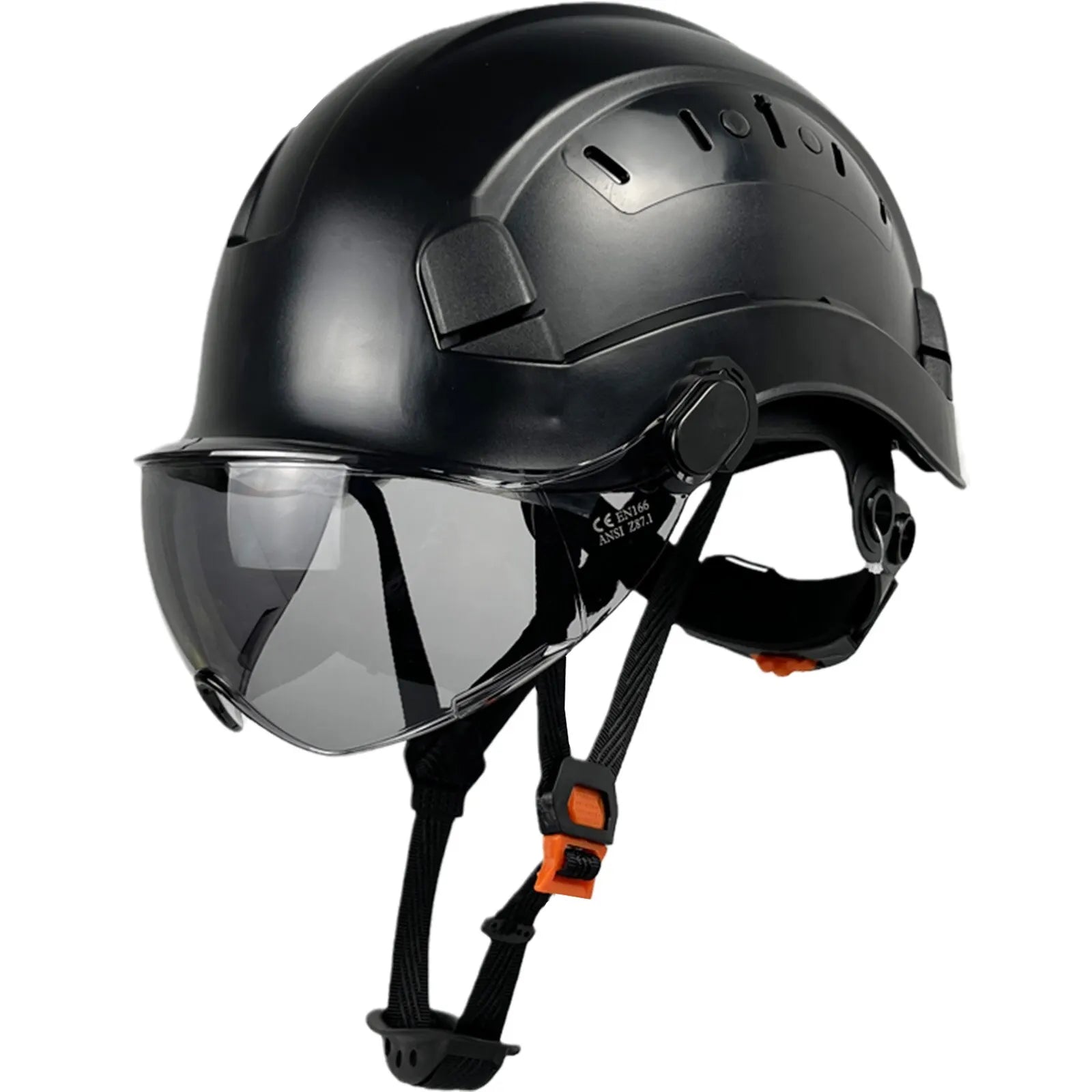 CE ABS Safety Helmet with Built-in Goggles & Visor - Industrial Protection