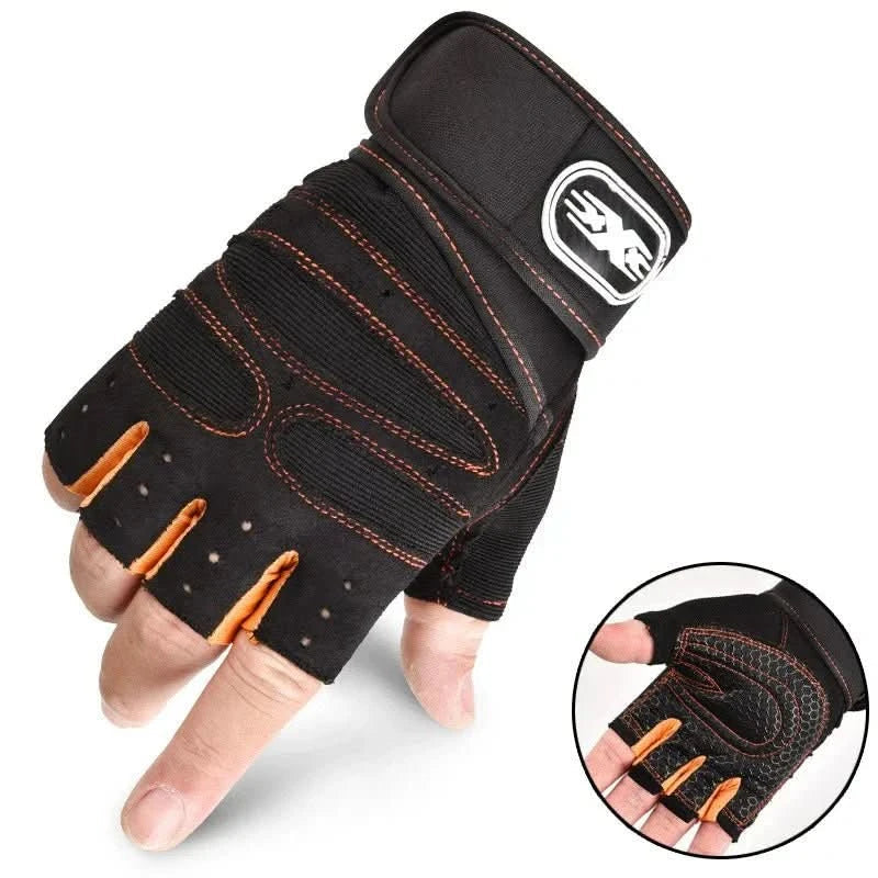 Shock-Resistant Fitness Gloves with Wrist Support for Strength Training & Cycling