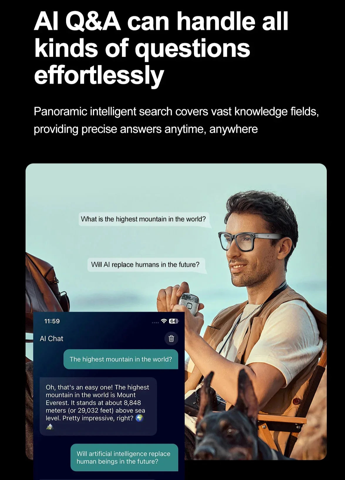 Smart Bluetooth-Enabled Camera Glasses