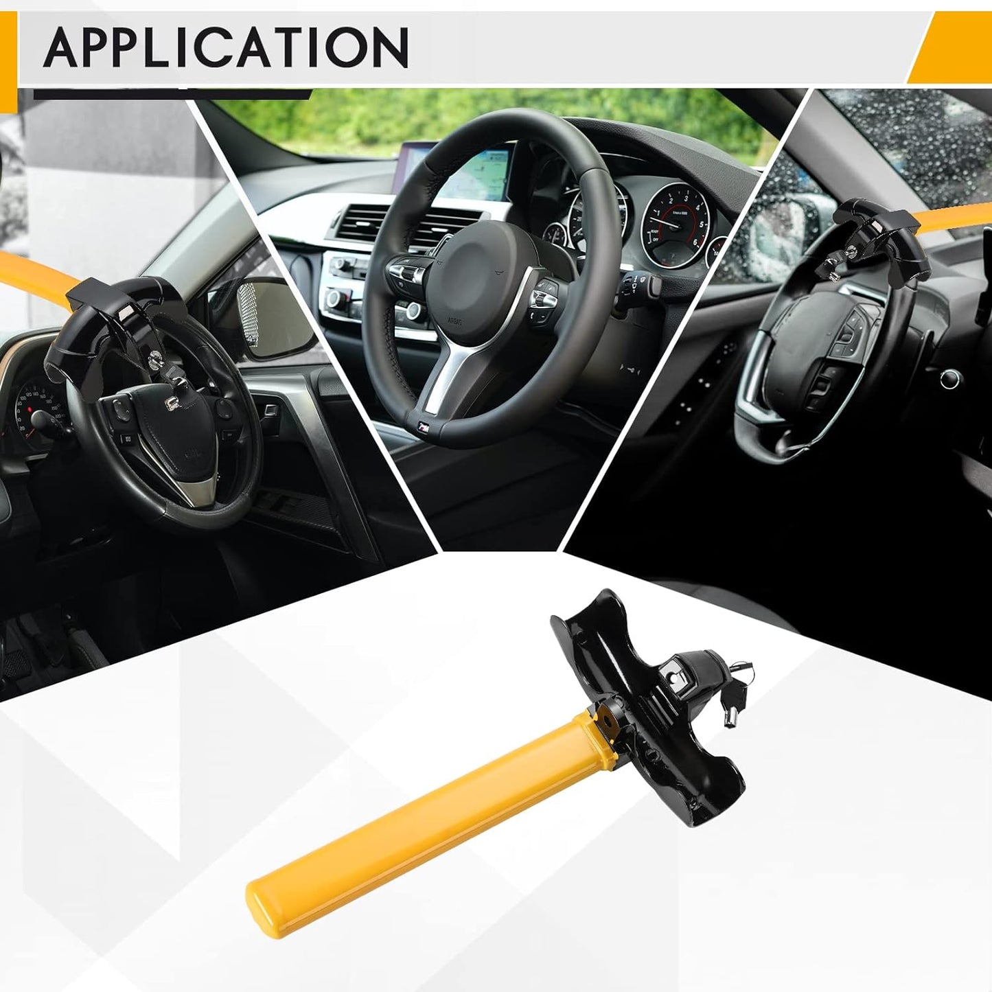 Universal Car Steering Wheel Lock - Heavy-Duty Anti-Theft Security Device
