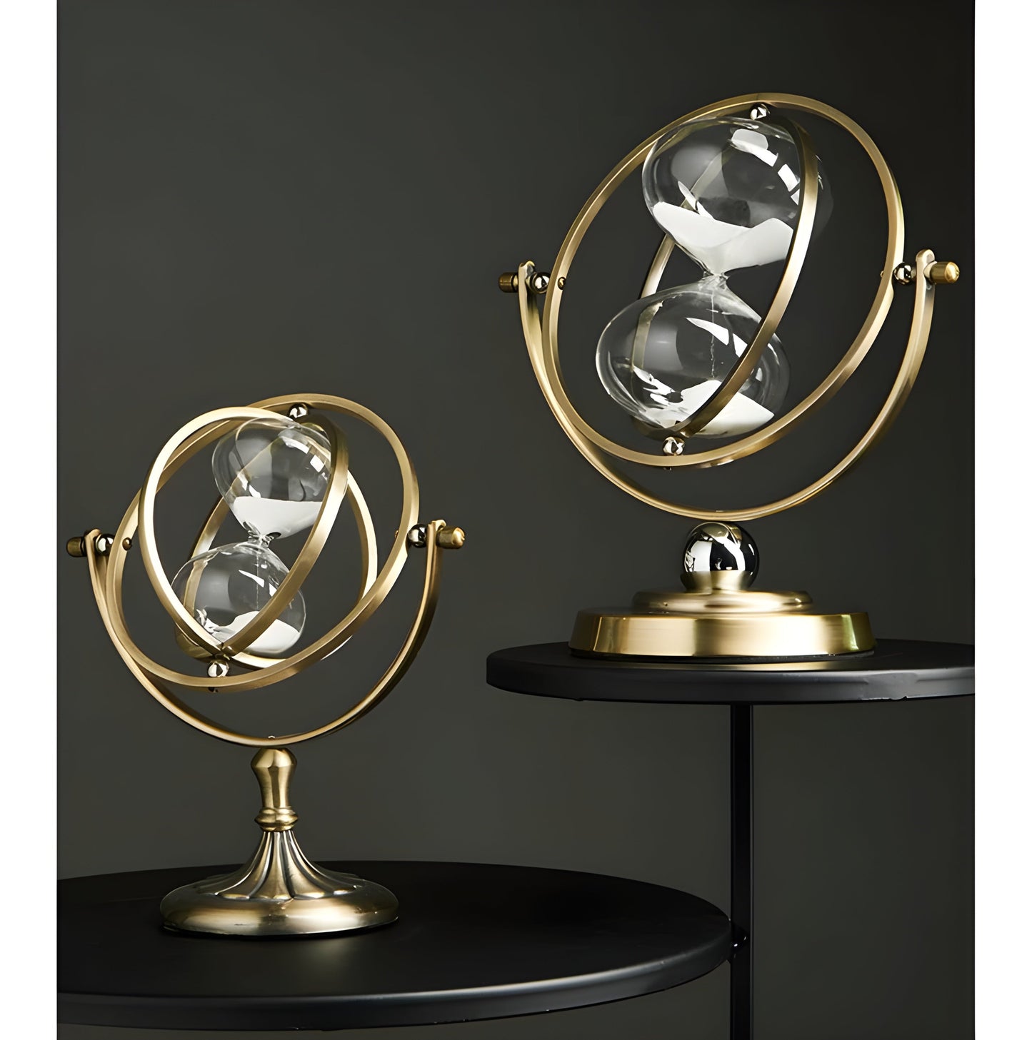 Luxury Hourglass Clock with Elegant Gold Frame & Timeless Appeal