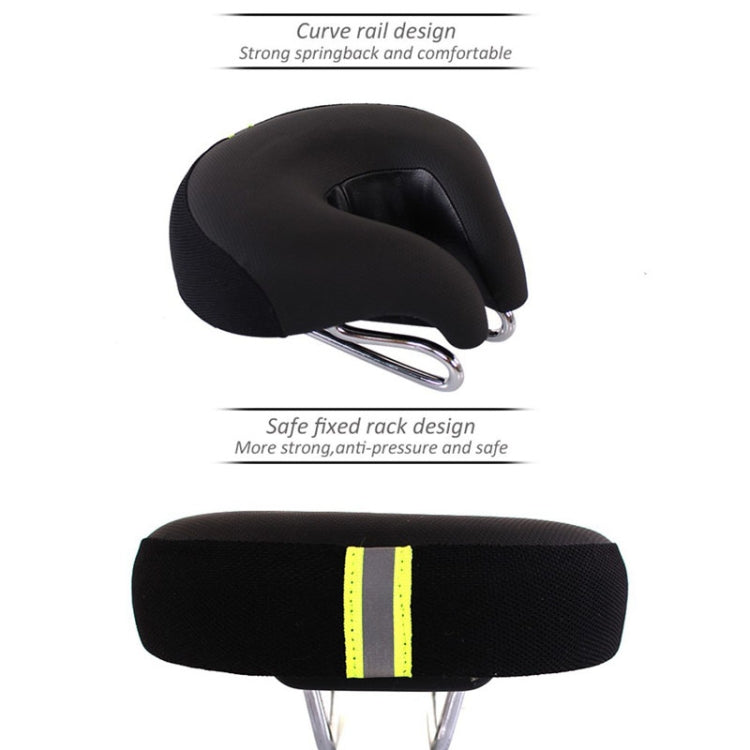 Noseless Mountain Bike Saddle with Thick Soft Padding for Comfort (Black)