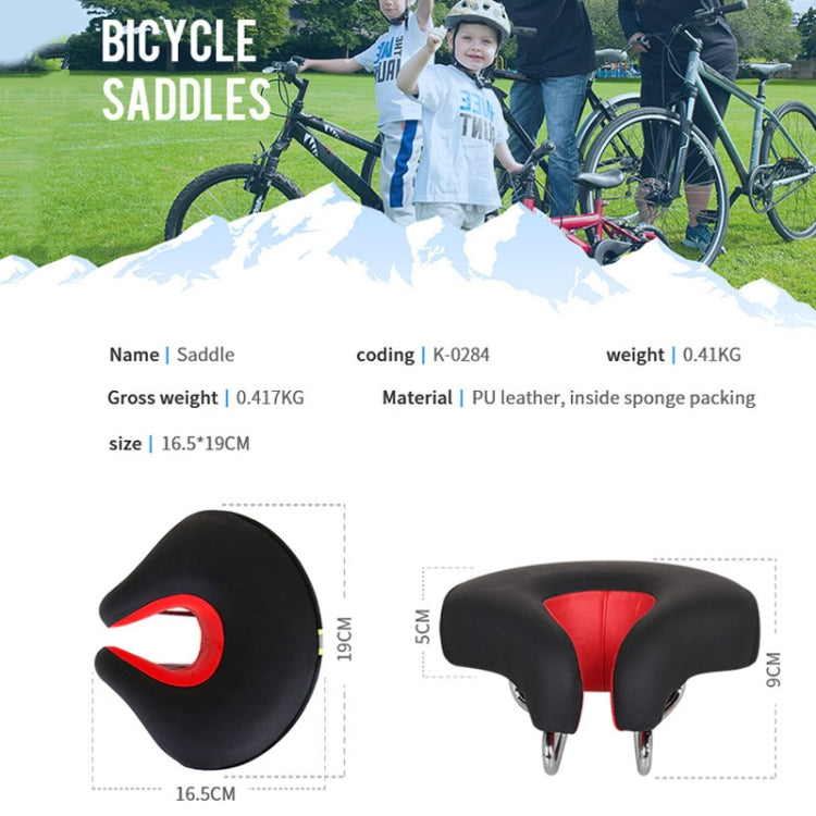 Noseless Mountain Bike Saddle with Soft Padding, Blue