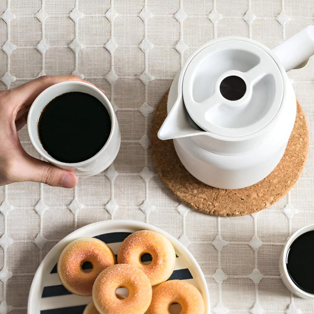 Insulated Carafe with Wood Handle | Stylish Vacuum Flask for Hot & Cold Drinks