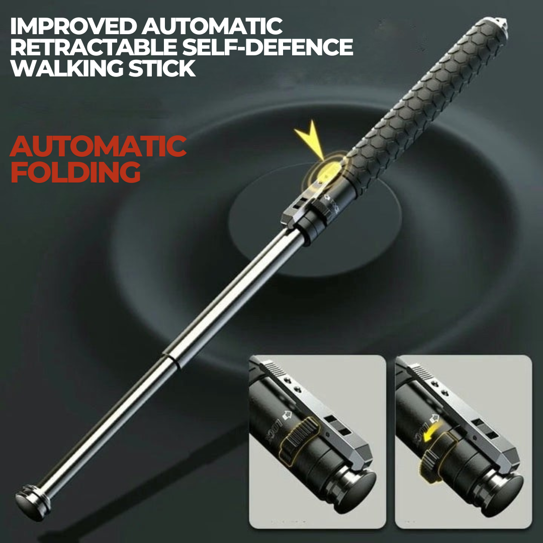 Self-Defense Hiking and Urban Safety Walking Stick with Auto Deployment