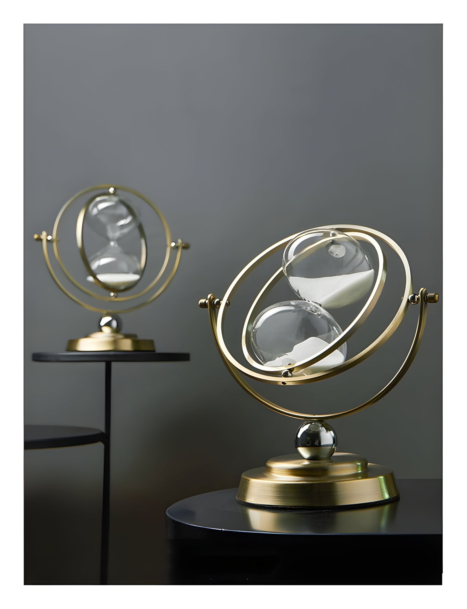 Luxury Hourglass Clock with Elegant Gold Frame & Timeless Appeal
