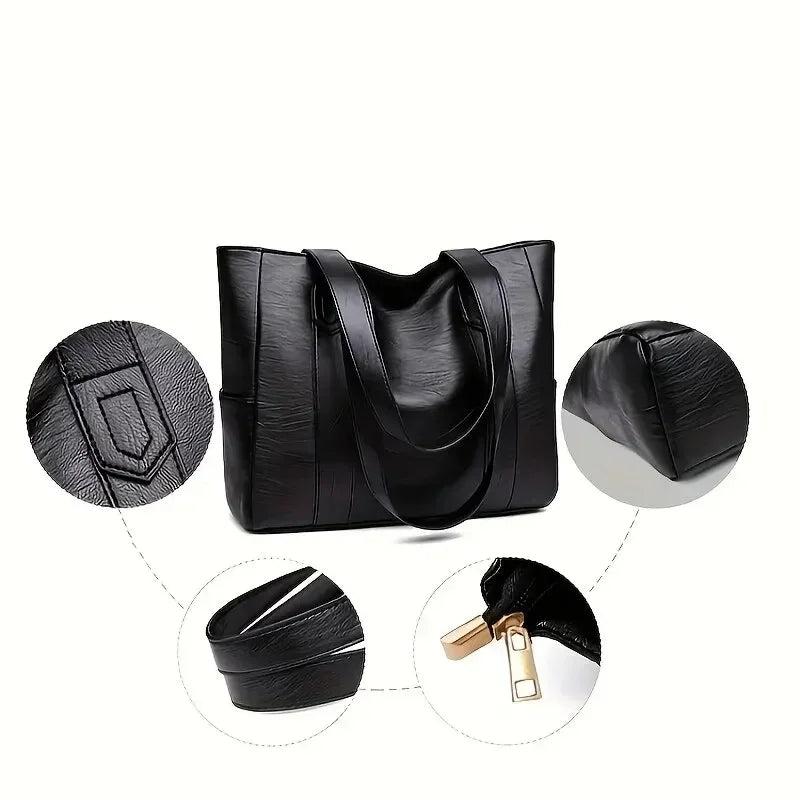 Retro-Inspired Smooth Leather Shoulder Bag with Elegant Finish