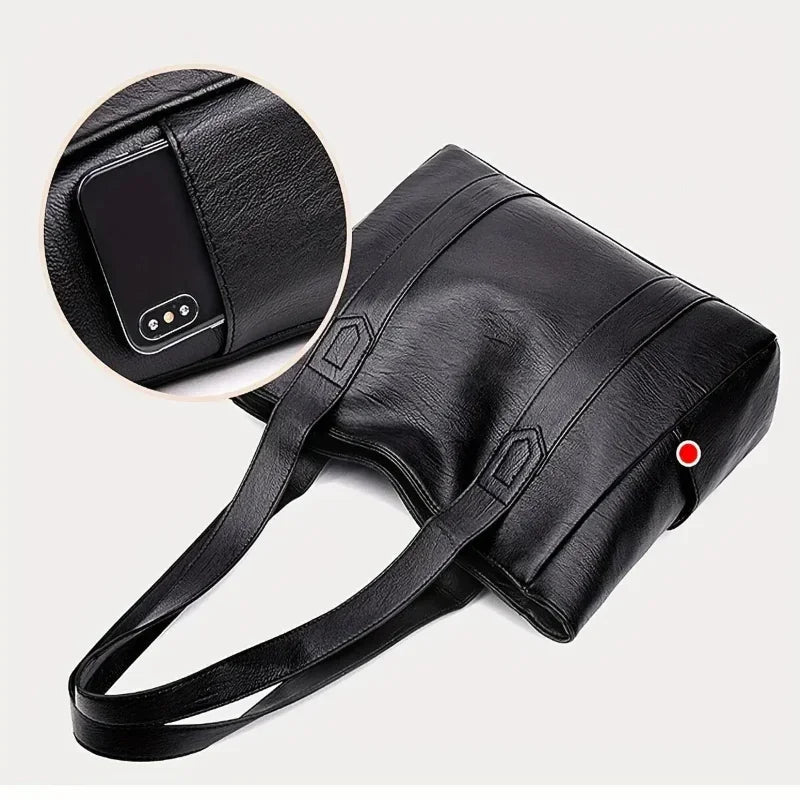 Retro-Inspired Smooth Leather Shoulder Bag with Elegant Finish