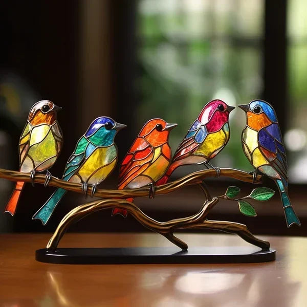 Colorful Acrylic Bird Branch Table Decor
