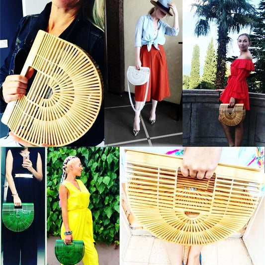 Women's Natural Bamboo Bohemian Handbag