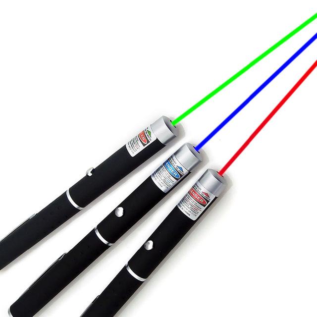 High-Power Laser Pointer with Red, Green, and Blue-Purple Light Options