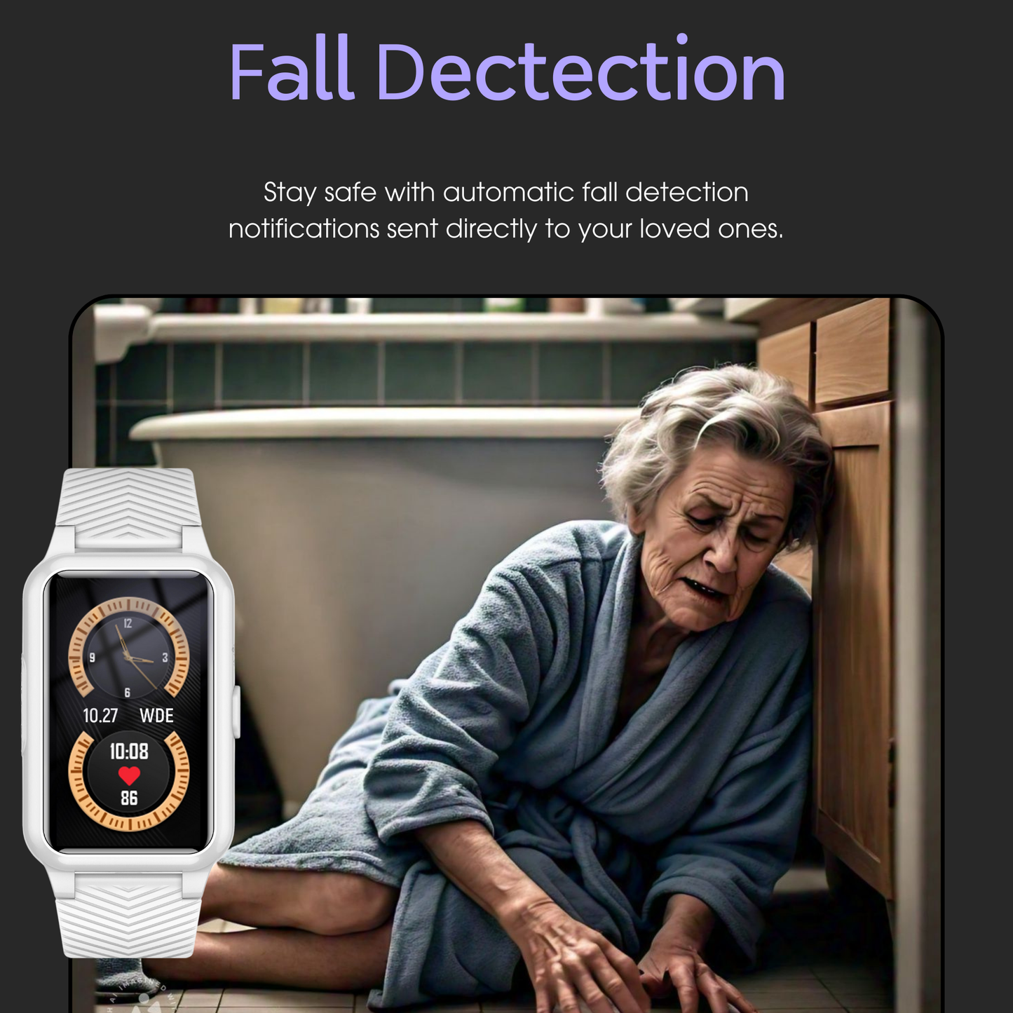 Senior Safety Smartwatch with Fall Detection & GPS Tracking