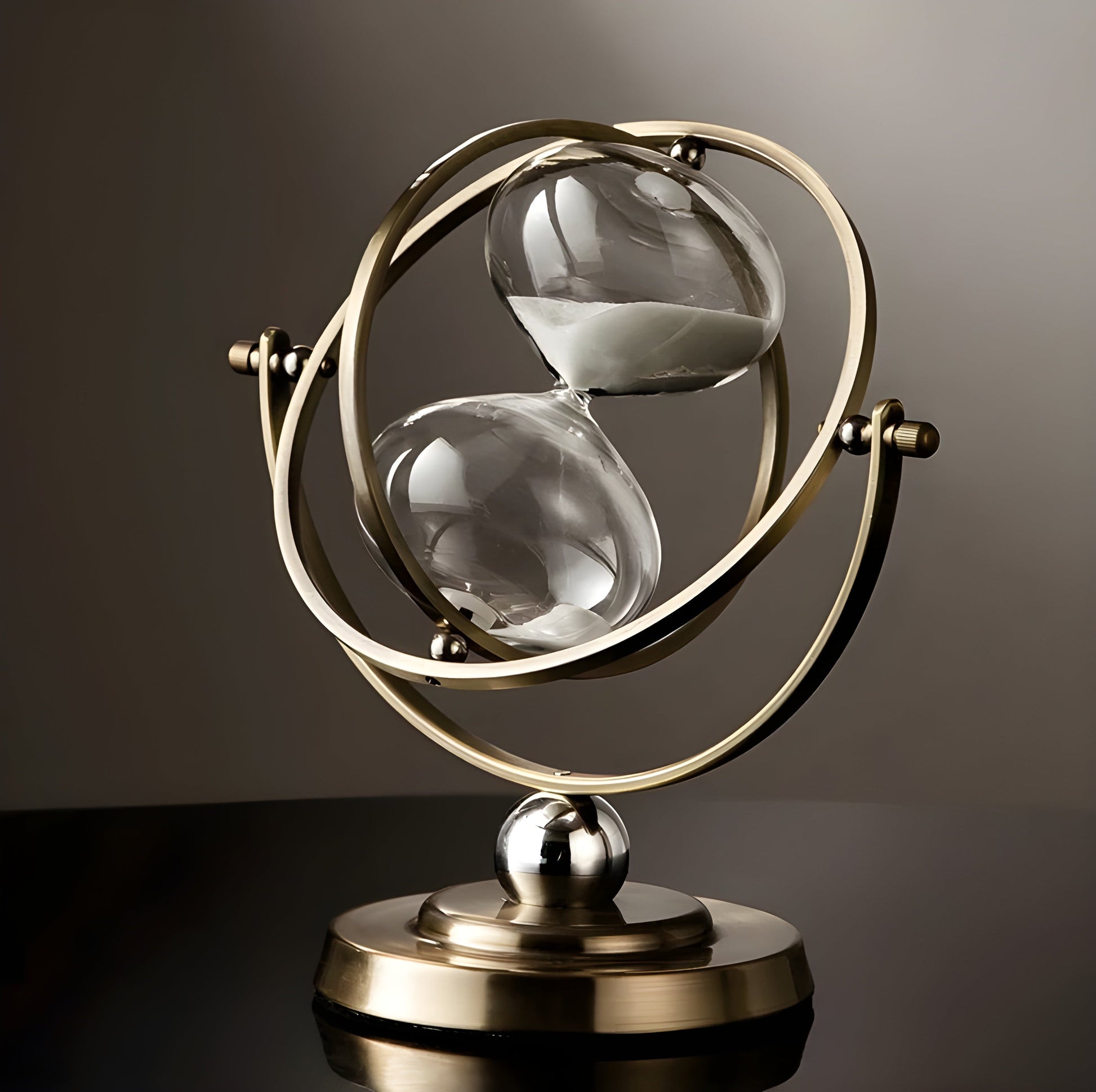 Luxury Hourglass Clock with Elegant Gold Frame & Timeless Appeal