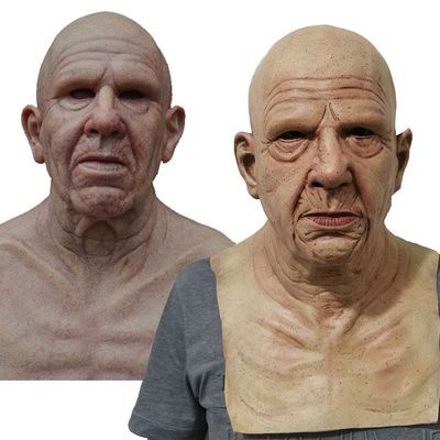 Realistic Latex Old Man Mask for Halloween and Cosplay