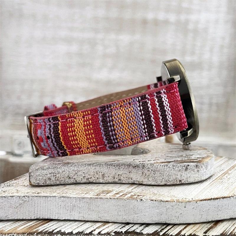 Rainbow Pattern Watch with Braided Strap
