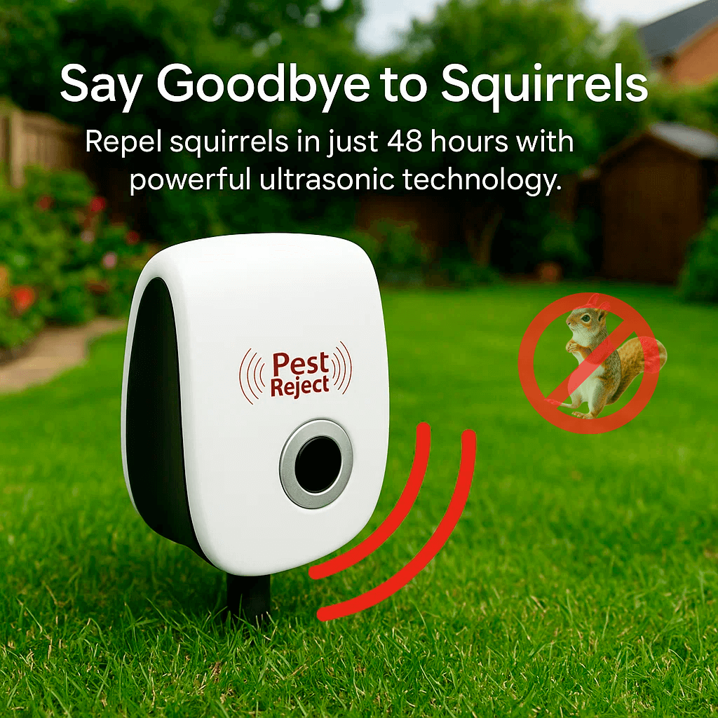 Ultrasonic Squirrel Deterrent for Quick Pest-Free Gardens & Yards