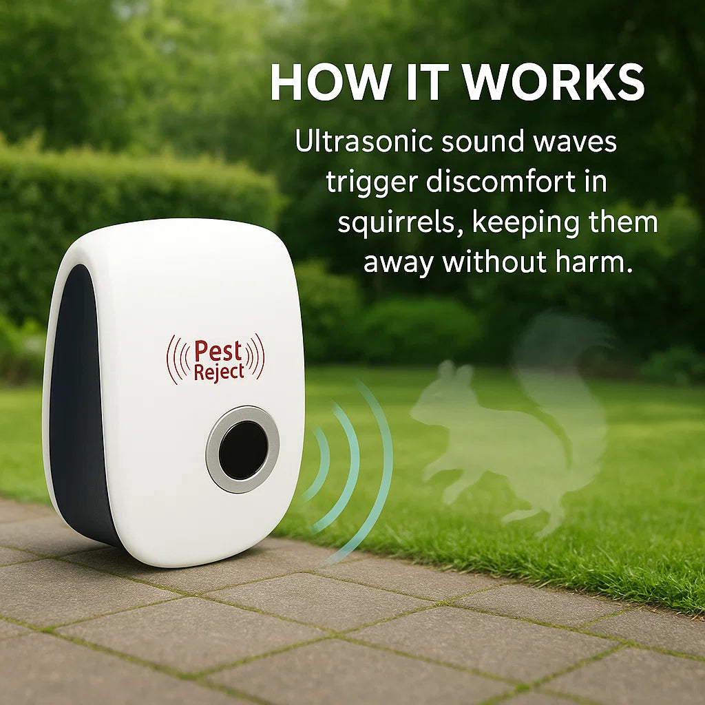 Ultrasonic Squirrel Deterrent for Quick Pest-Free Gardens & Yards
