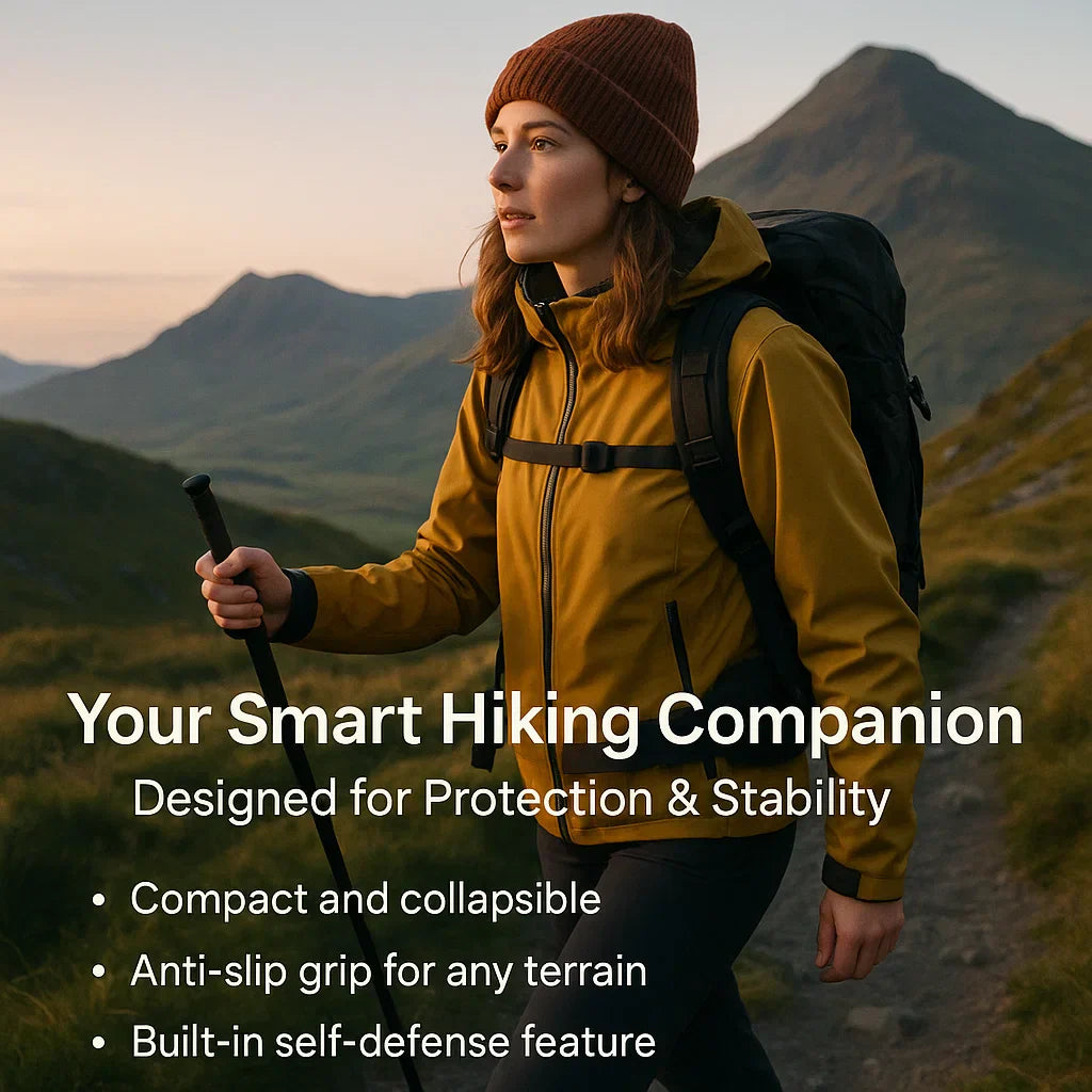 Self-Defense Hiking and Urban Safety Walking Stick with Auto Deployment