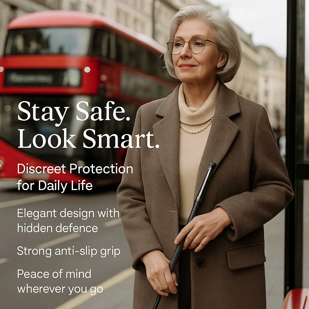 Self-Defense Hiking and Urban Safety Walking Stick with Auto Deployment