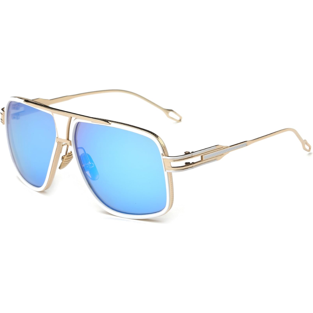 Men’s Alloy Frame Aviator Sunglasses with UV Defense