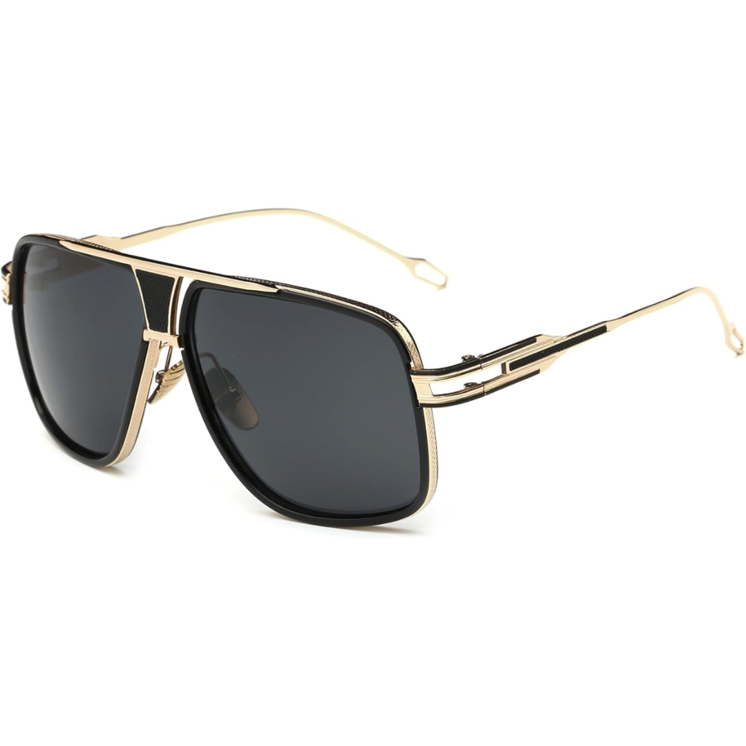 Men’s Alloy Frame Aviator Sunglasses with UV Defense