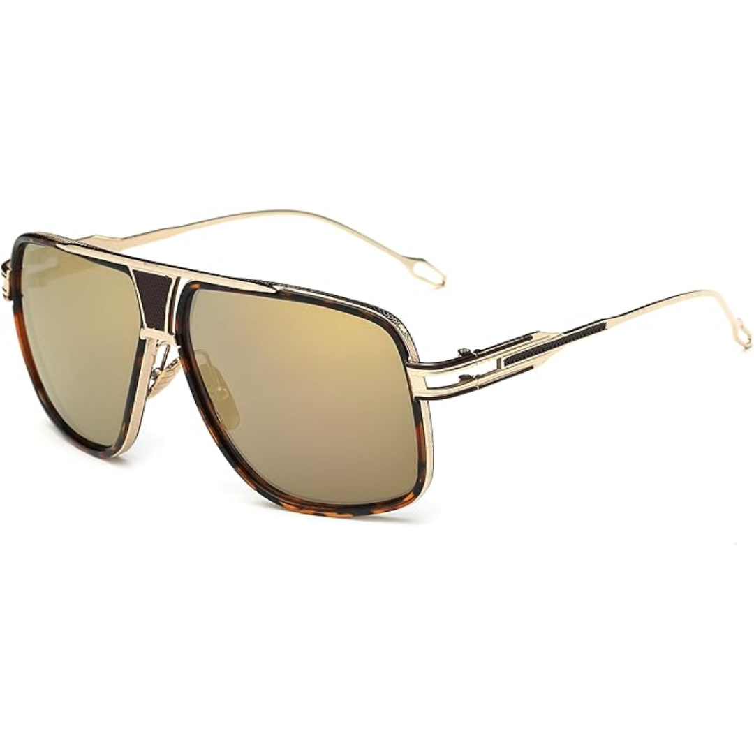 Men’s Alloy Frame Aviator Sunglasses with UV Defense