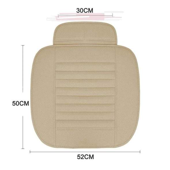 Leather Bamboo Charcoal Car Seat Cushion - Odor Absorbing, All-Season Use