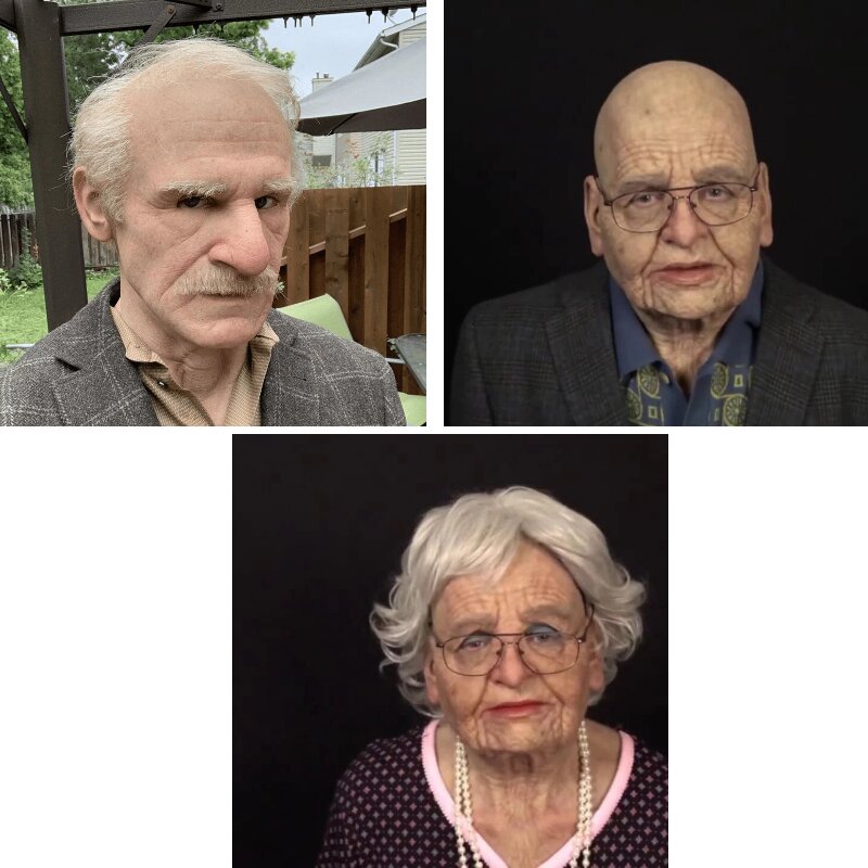 Realistic Latex Old Man Mask for Halloween and Cosplay