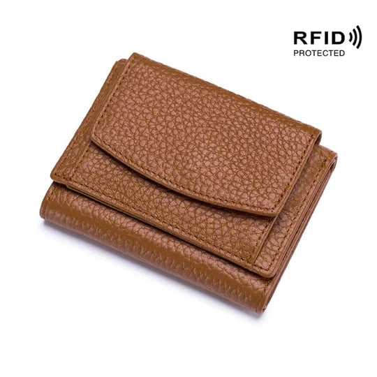 RFID Blocking Leather Wallet | Slim Card Holder for Travel | Unisex Design