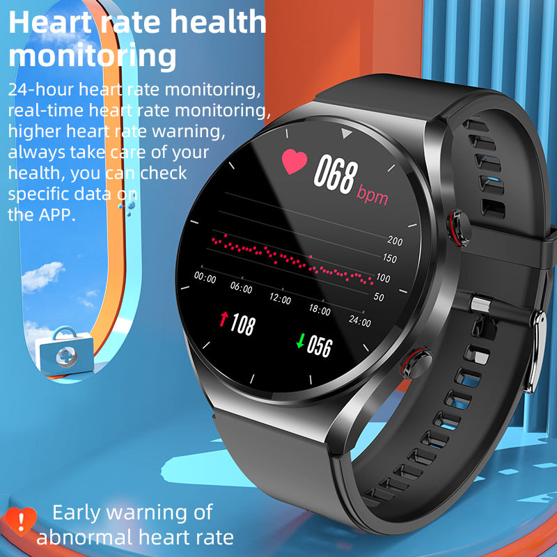 One-Touch Health Monitor Smartwatch: Glucose, Blood Pressure, ECG, Heart Rate