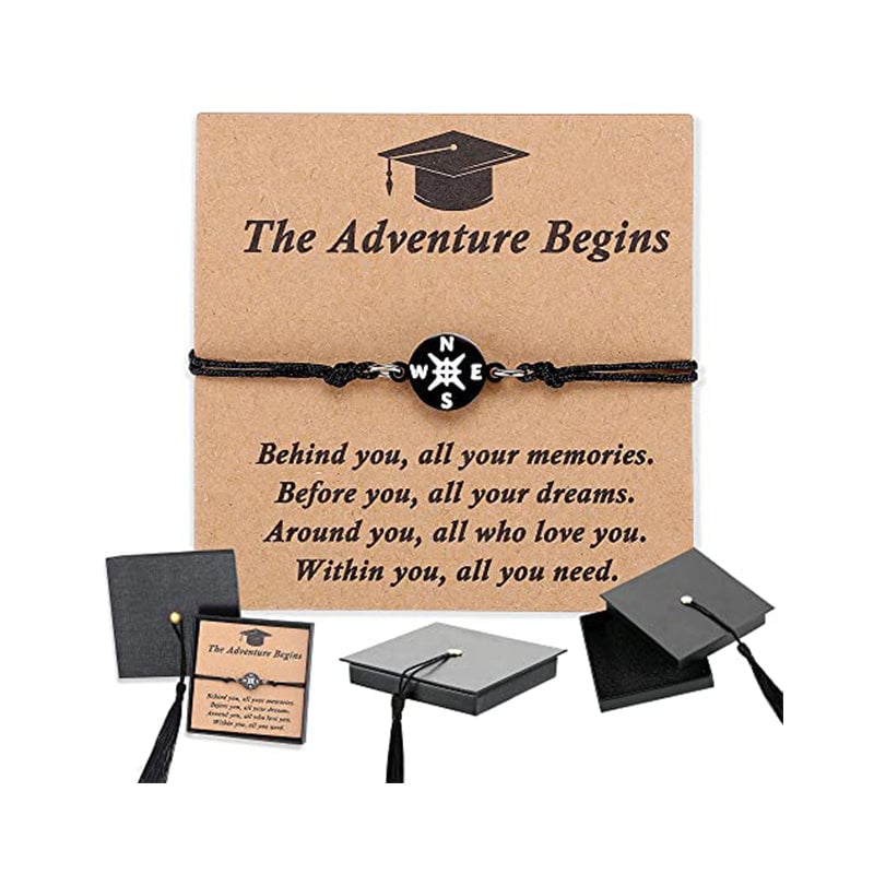 Graduation Keepsake Bracelet with Compass Charm