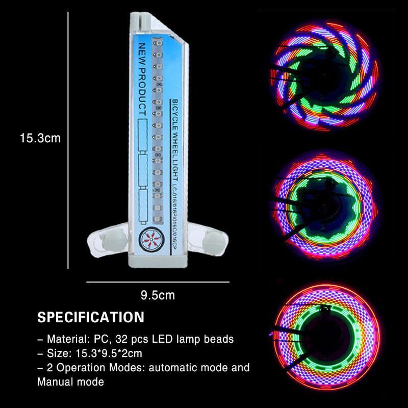 3D Bicycle Wheel LED Lights with 30 Patterns