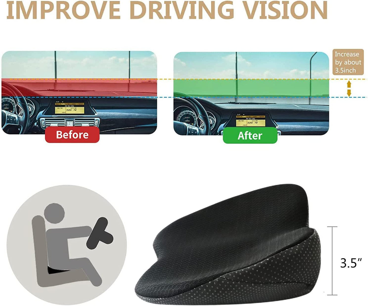 Car Seat Booster Cushion for Short Drivers