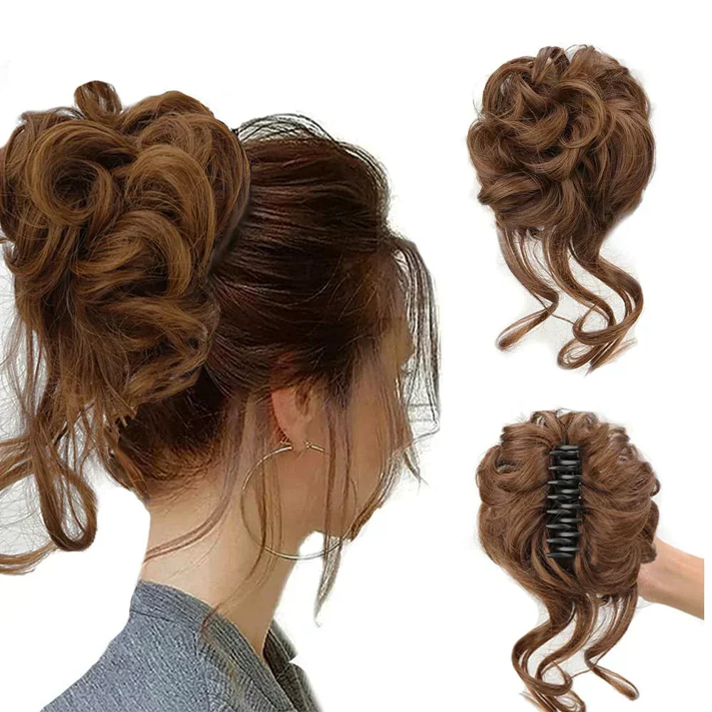 Volumizing Curly Clip-in Hair Bun for a Natural, Effortless Look