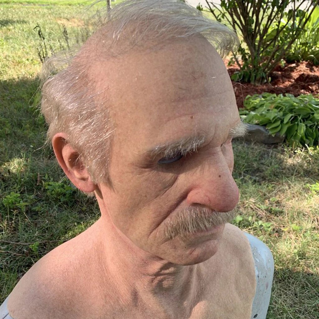 Old Man Latex Mask – Realistic Halloween Costume for Adults