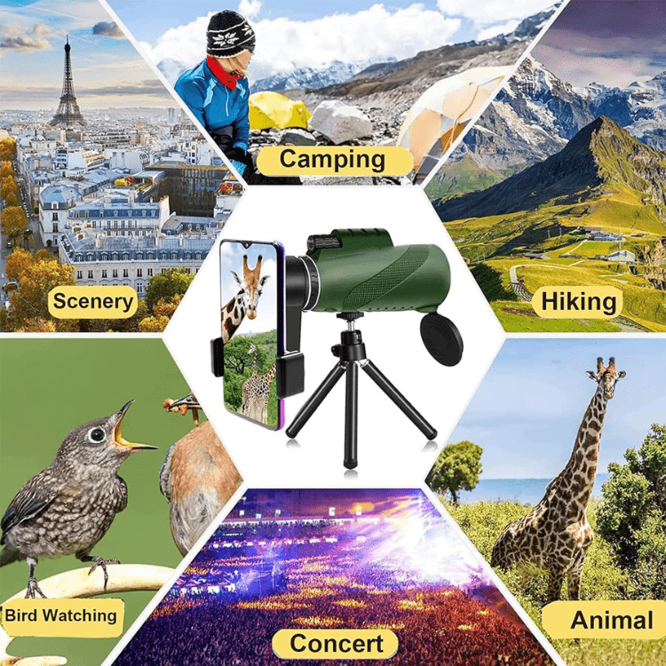 Compact HD Ultra-Zoom Monocular: Lightweight, Ideal for Hiking & Birdwatching