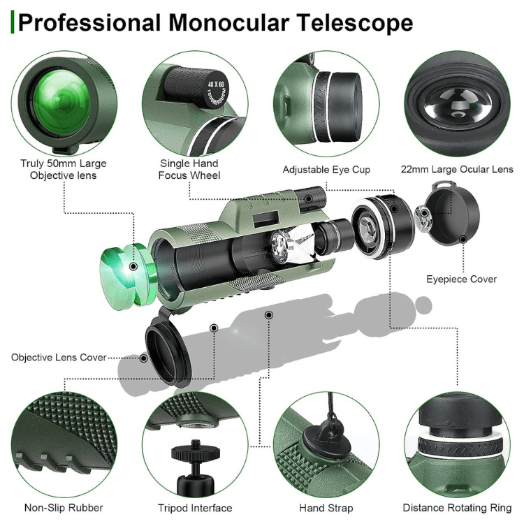 Compact HD Ultra-Zoom Monocular: Lightweight, Ideal for Hiking & Birdwatching