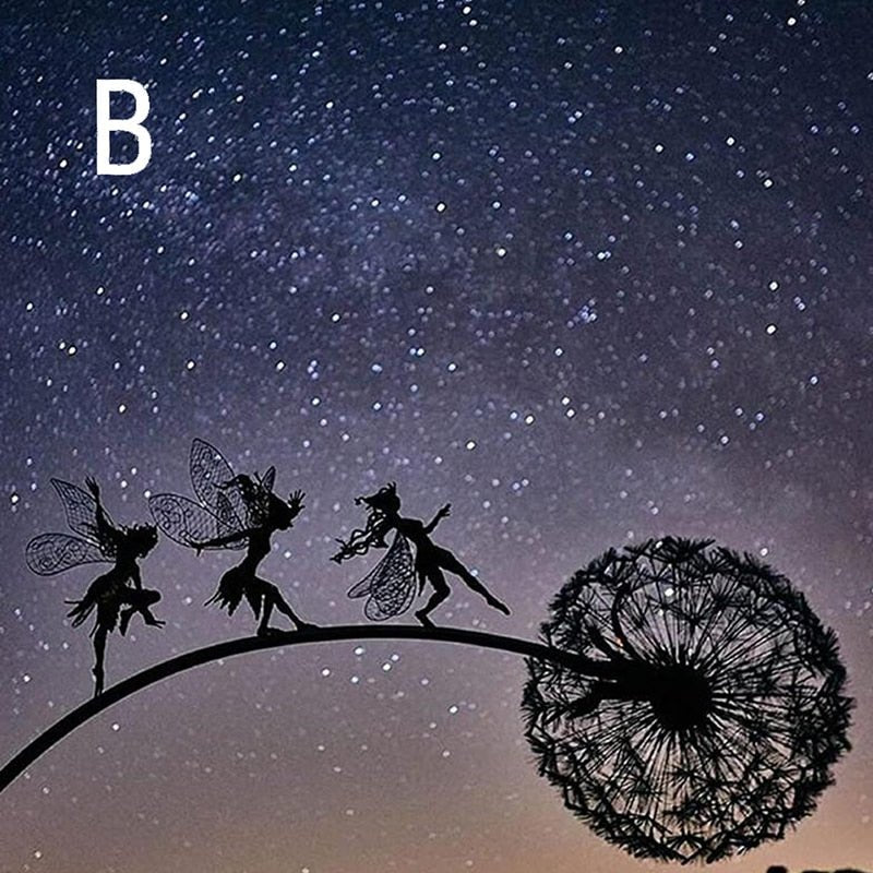 Dancing Fairy Garden Sculpture - Steel Flower Spinner