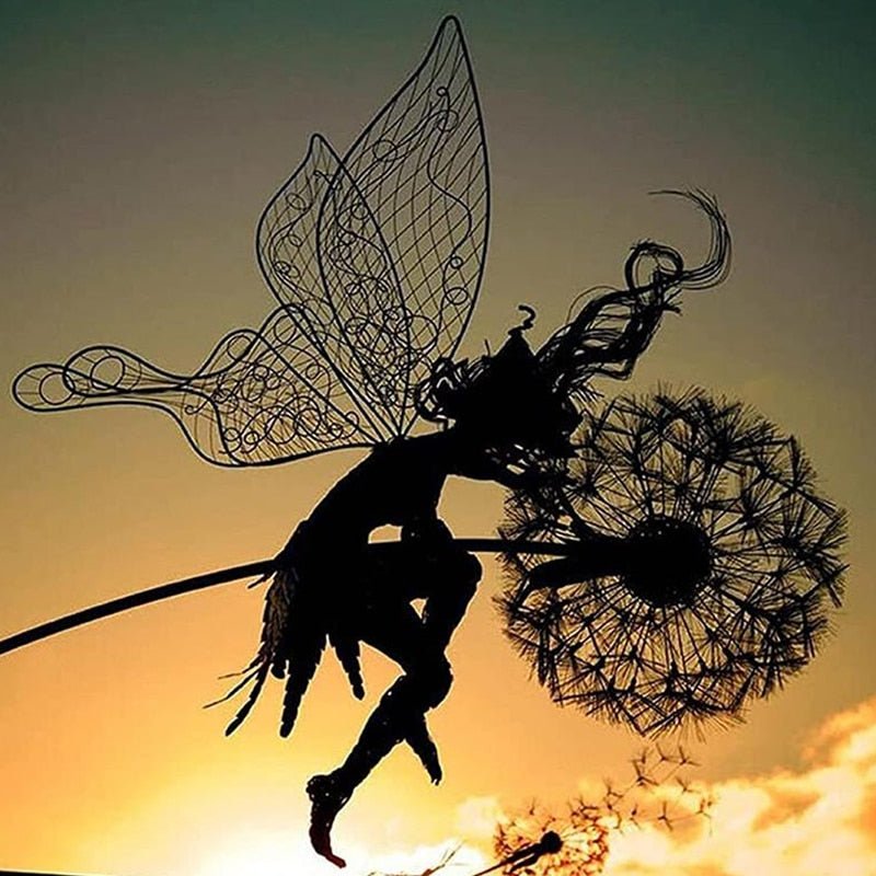 Dancing Fairy Garden Sculpture - Steel Flower Spinner