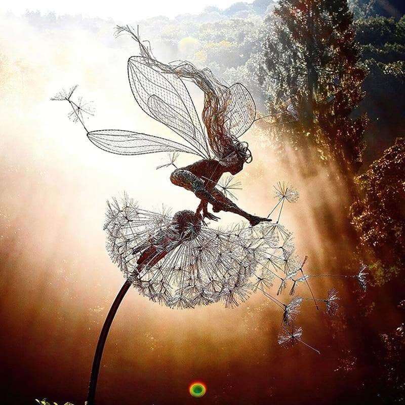 Steel Garden Fairy Dancing Statue