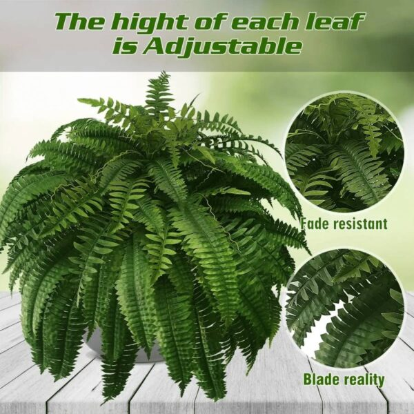 UV-Resistant Faux Boston Fern with Adjustable Stems